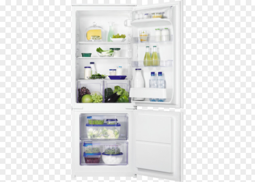 Fridge-freezers (Built-in, White, Right, Glass, 277 L, SN-T) Refrigerator Zanussi ZBA15041SA Freestanding 146L A++ WhiteRefrigerator ZBB28430SL Built-in 277L A+ White PNG