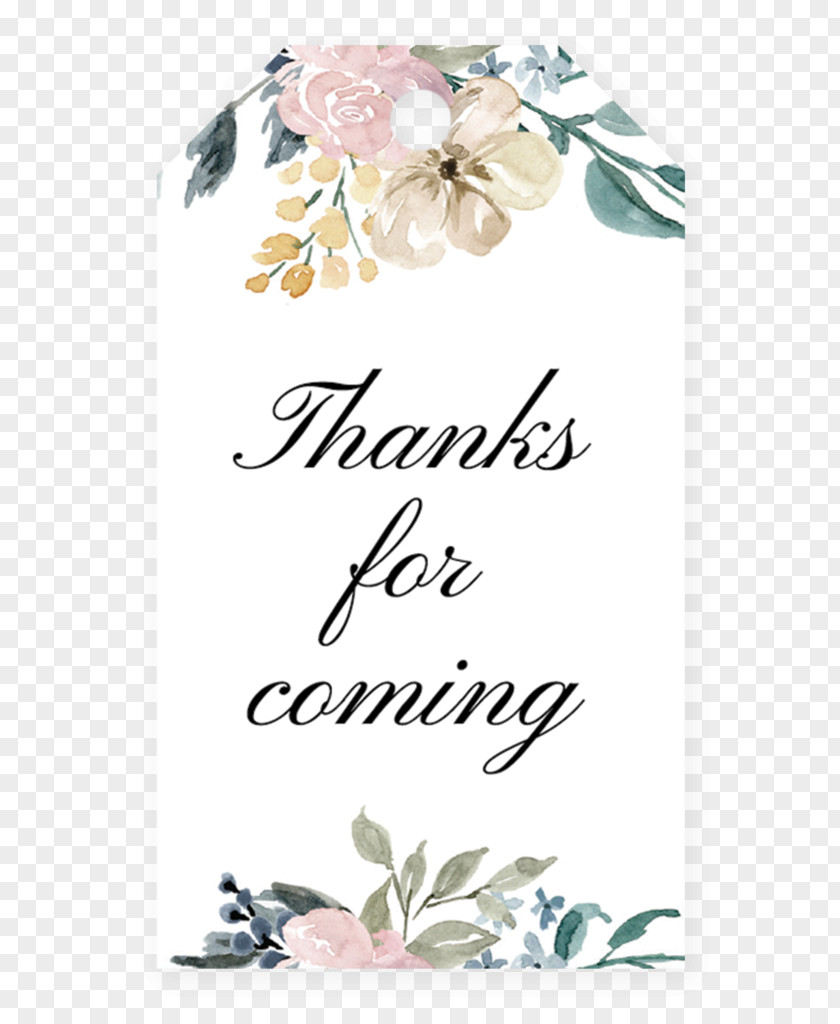 Thank You Tag Floral Design Grandmother's Day Gift Flower Baby Shower PNG