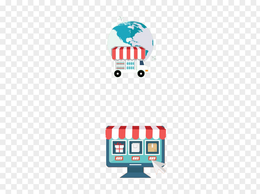 Computer Design Flat Earth Digital Marketing E-commerce Website Business Web Banner PNG