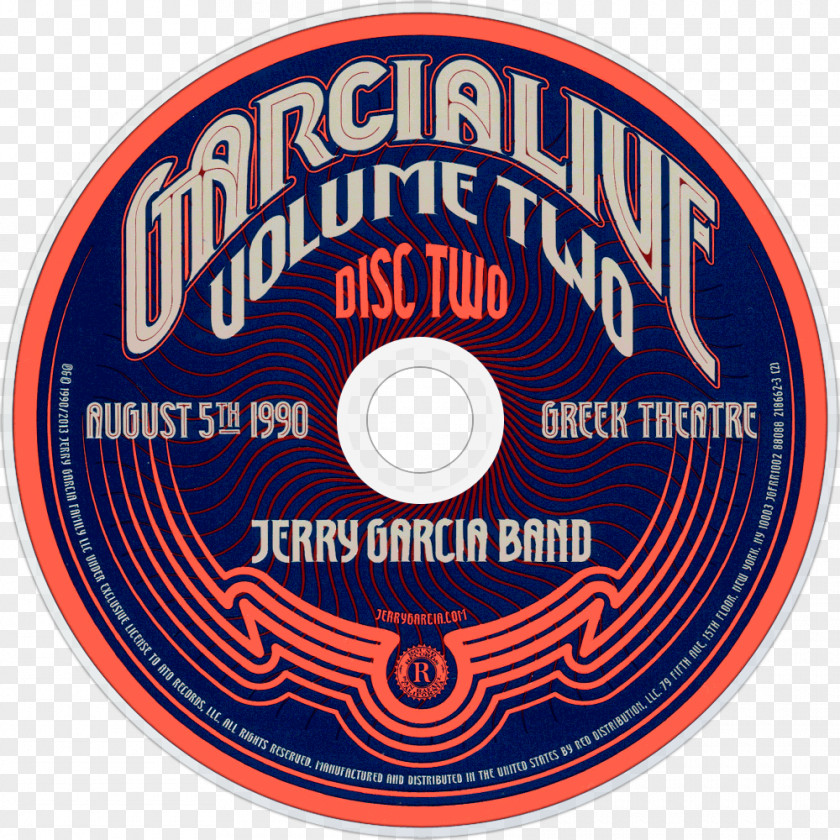Live Band Jerry Garcia Compact Disc Volume Two Compliments Album PNG