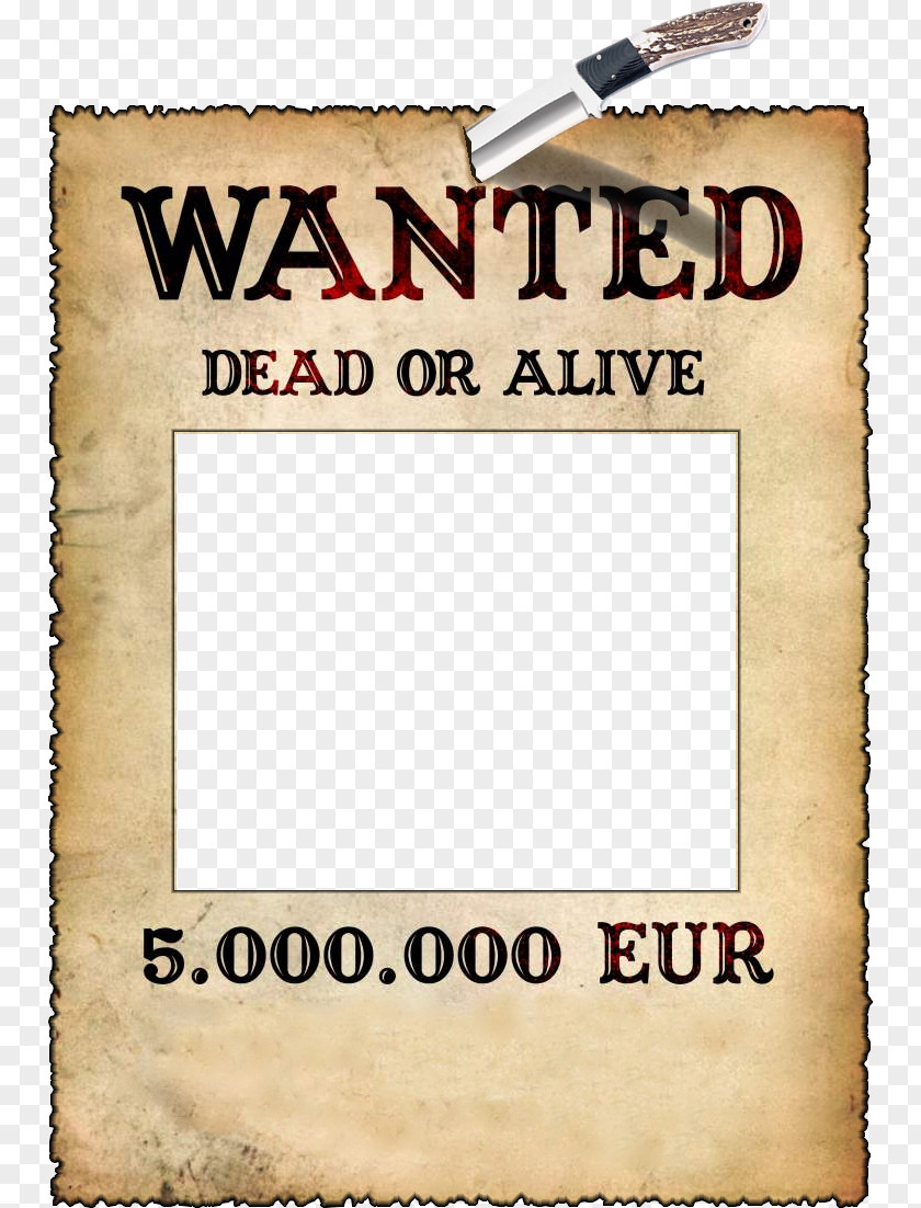 Wanted Template Picture Frame Photomontage Poster Application Software PNG