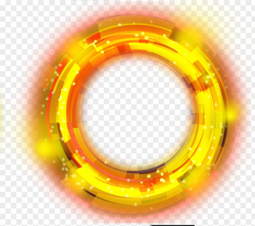 Yellow Ring Light Effect Element Circle PNG