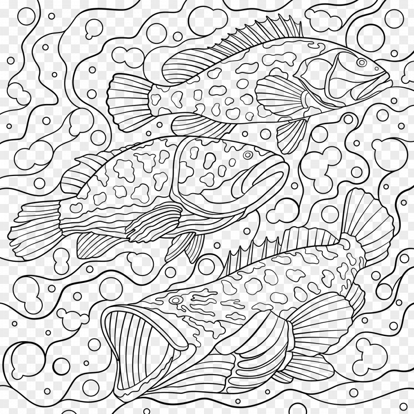 Design Coloring Book Magnificent Oceans Art Drawing Black And White PNG