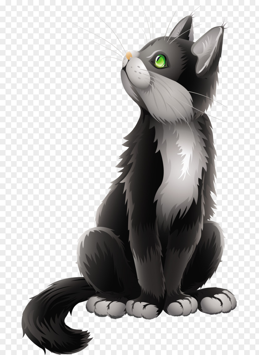 Kitten Black Cat Clip Art PNG