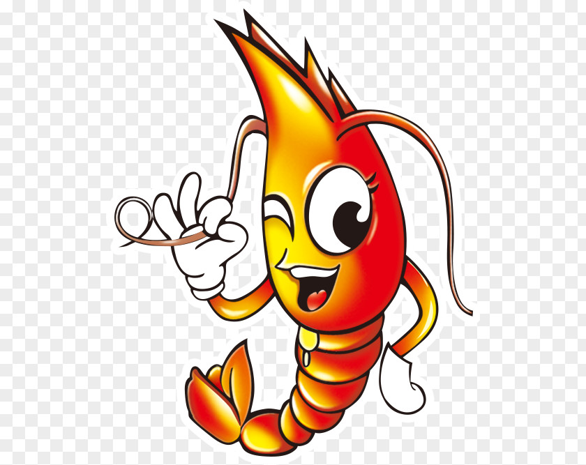 Smile Line Art Shrimp Cartoon PNG