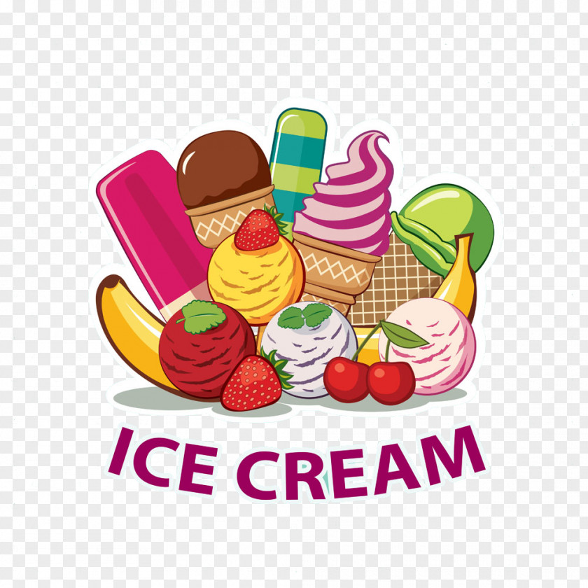 Various Shapes Of Ice Cream Poster Image Cone Sundae Parlor PNG