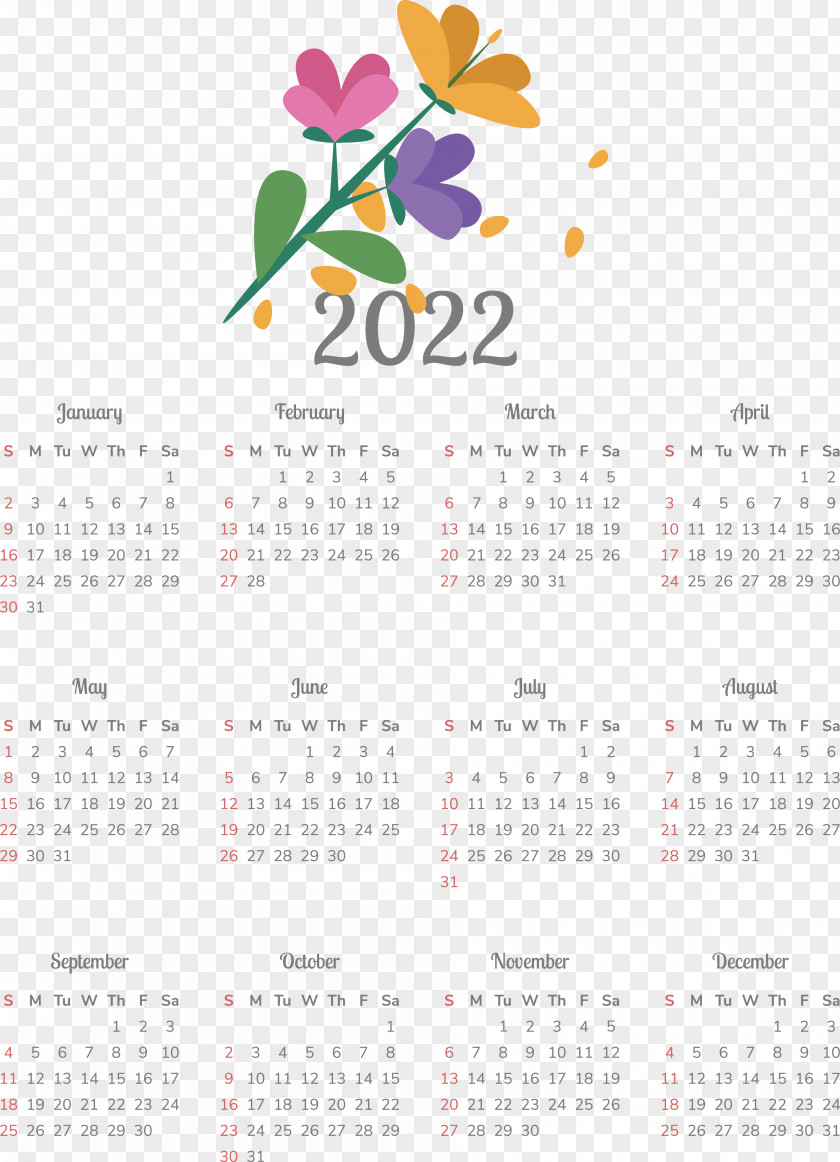 Calendar Font Flower 2011 PNG