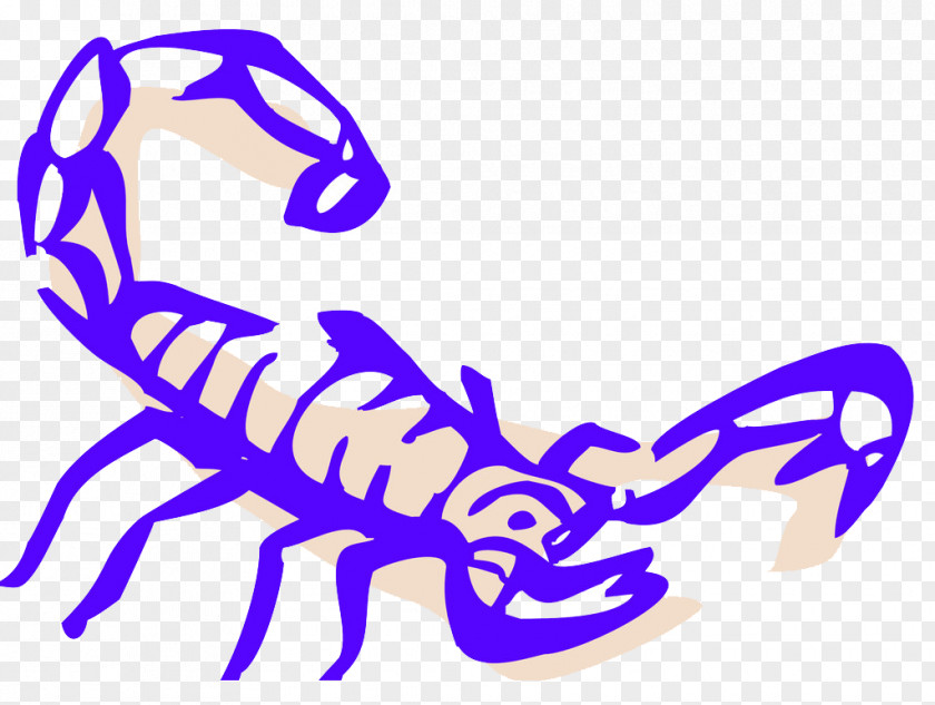 Exaggerated Lines Painted Purple Scorpion Drawing Clip Art PNG