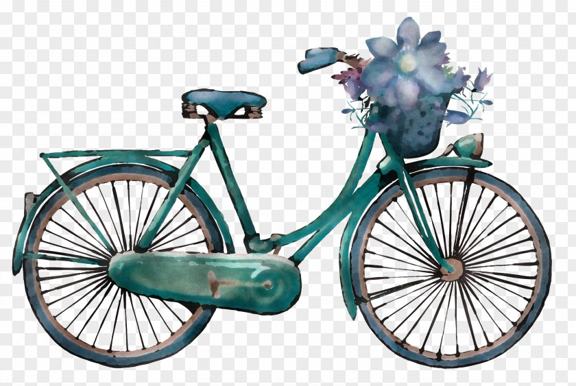 Bicycle Art Bike Painting Frame Watercolor PNG