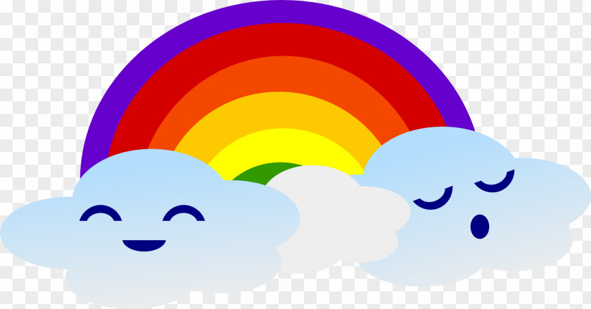 Rainbow Smiley Clouds Clip Art PNG