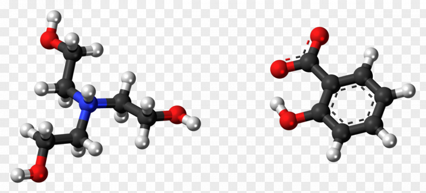 Triethanolamine Chemistry Trolamine Salicylate Ball-and-stick Model PNG