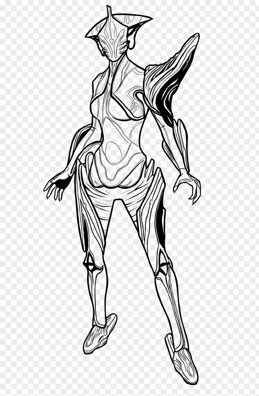 Warframe Excalibur Coloring Book Character PNG