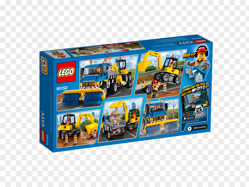 Toy LEGO 60152 City Sweeper & Excavator Lego Amazon.com PNG