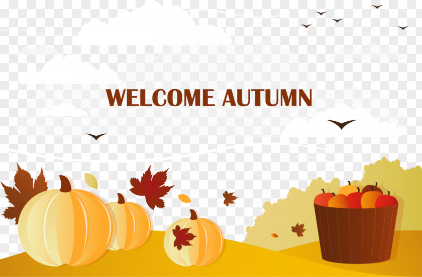 Welcome Autumn Vector Graphics Image Illustration PNG