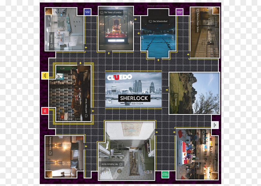 Hasbro Cluedo Facade Game Floor Plan PNG