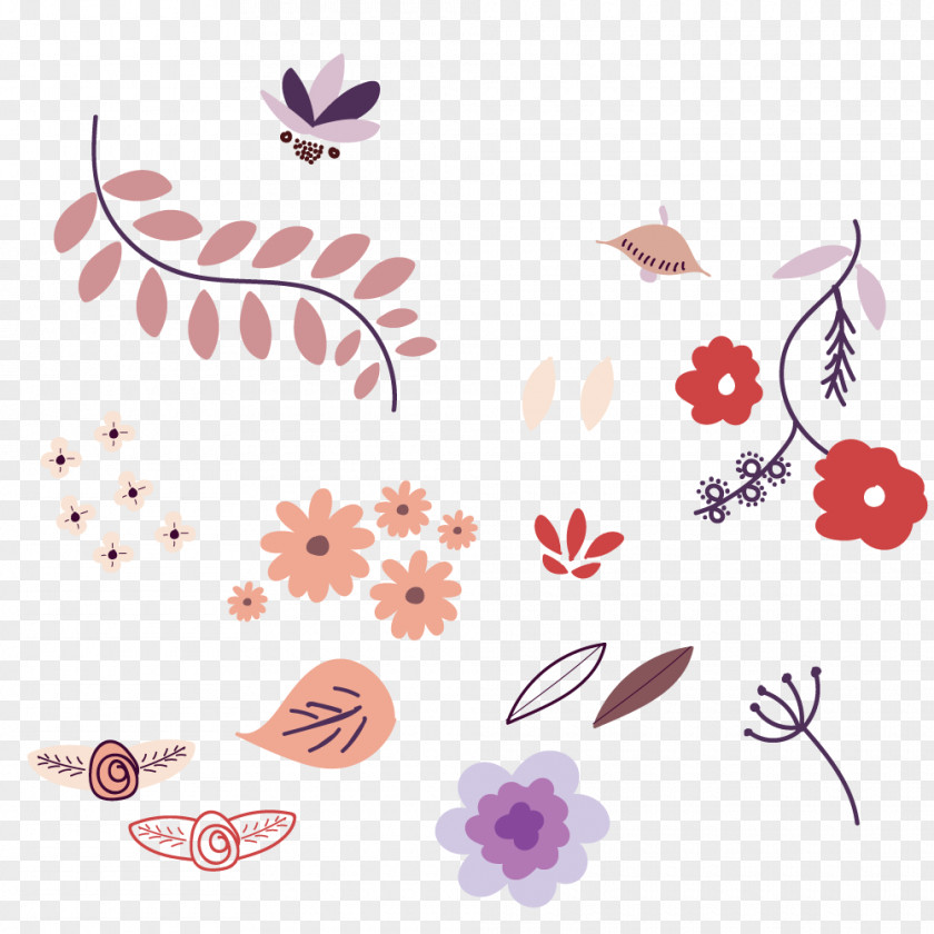 Pastel Flower Doodle PNG