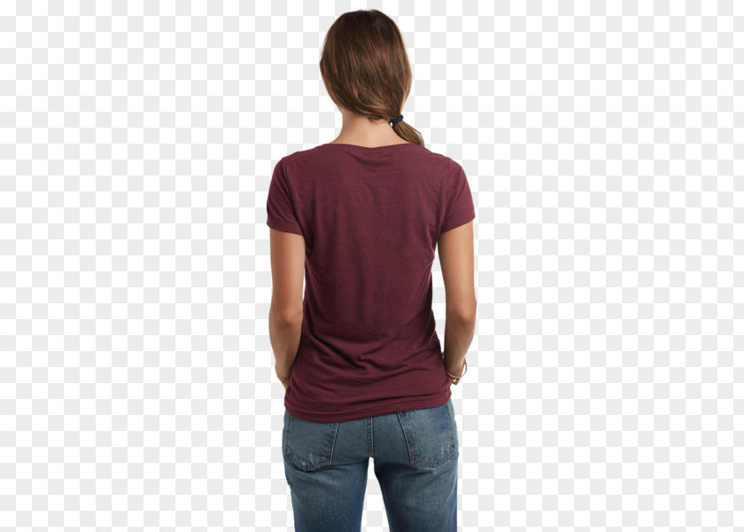Woman With Wine T-shirt Sleeve Maroon Neck PNG