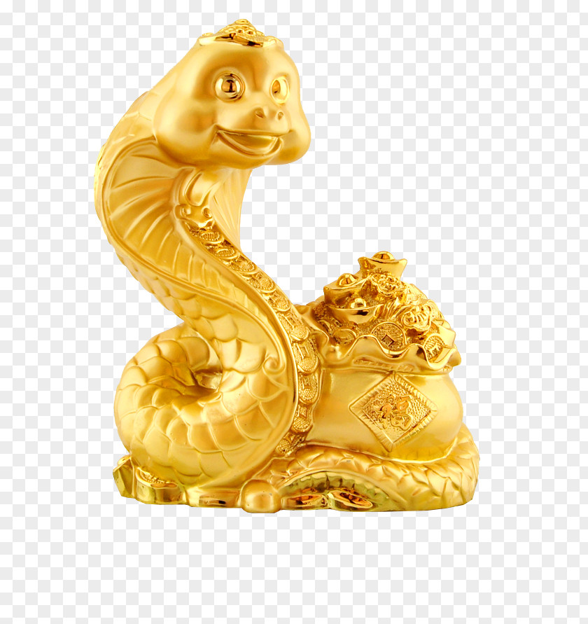 Zodiac Gold Snake Chinese PNG