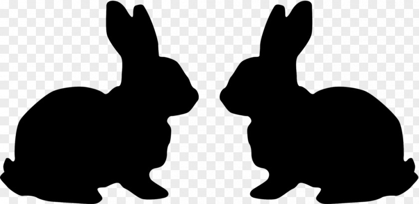 Blackandwhite Gesture Easter Bunny Background PNG