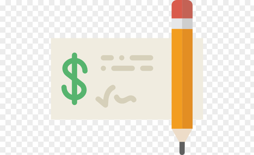 Cartoon Pencil Cheque PrintAWorld Money Finance Icon PNG