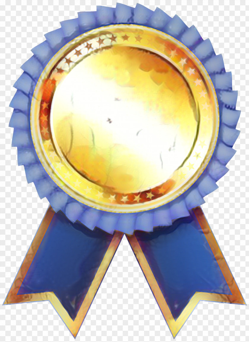 Electric Blue Award Or Decoration Cartoon Gold Medal PNG