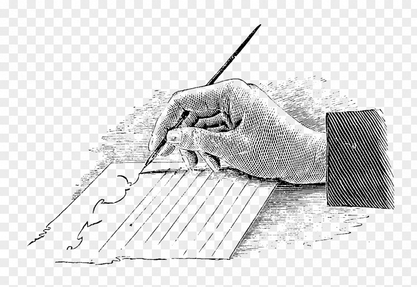 Hand Writing Paper Quill Pen PNG