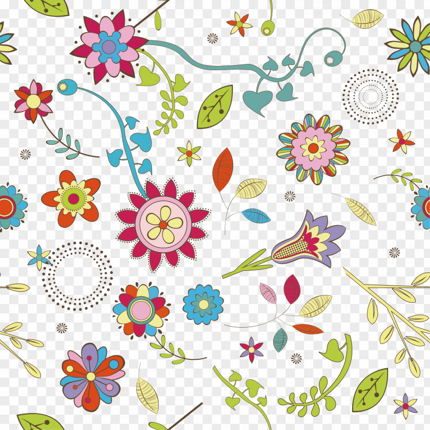 Colored Floral Background Graphic Design Pattern PNG