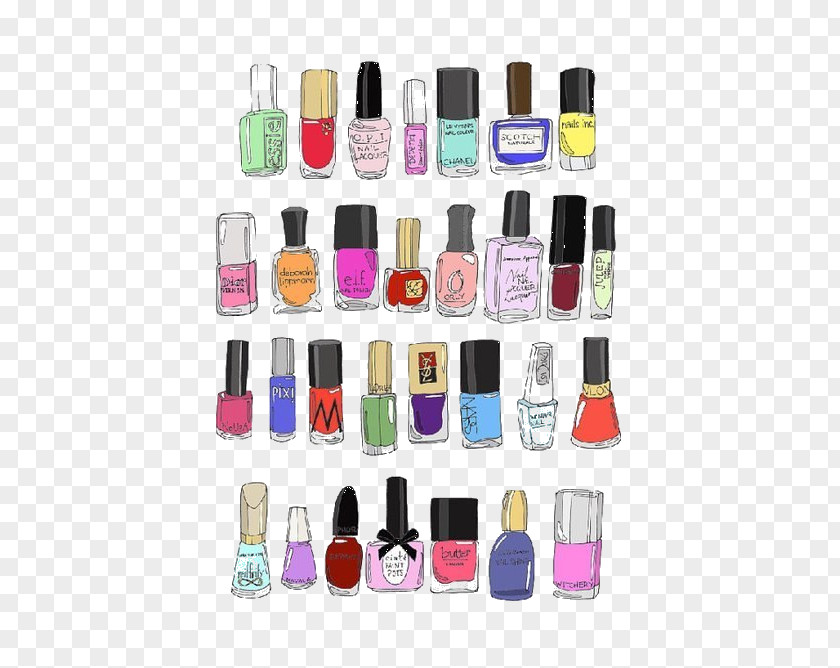 Polish Nail Fashion Illustration Drawing PNG