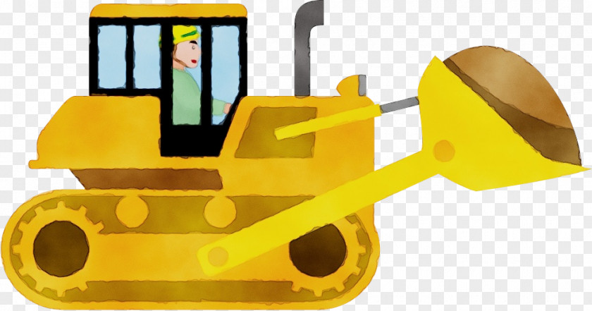 Yellow Construction Equipment Vehicle Road Roller Bulldozer PNG