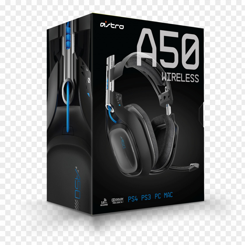Astro Gaming Headset Magnet ASTRO A50 PlayStation 4 Video Games Headphones PNG