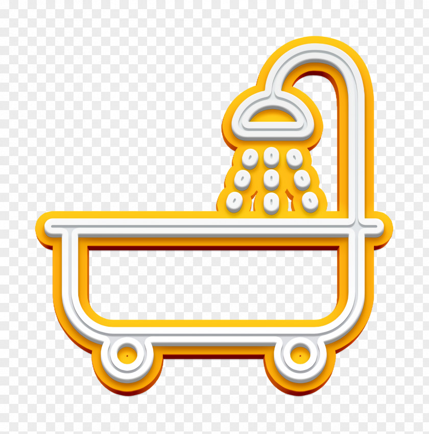 Bathroom Icon Bathtube With Shower Water PNG