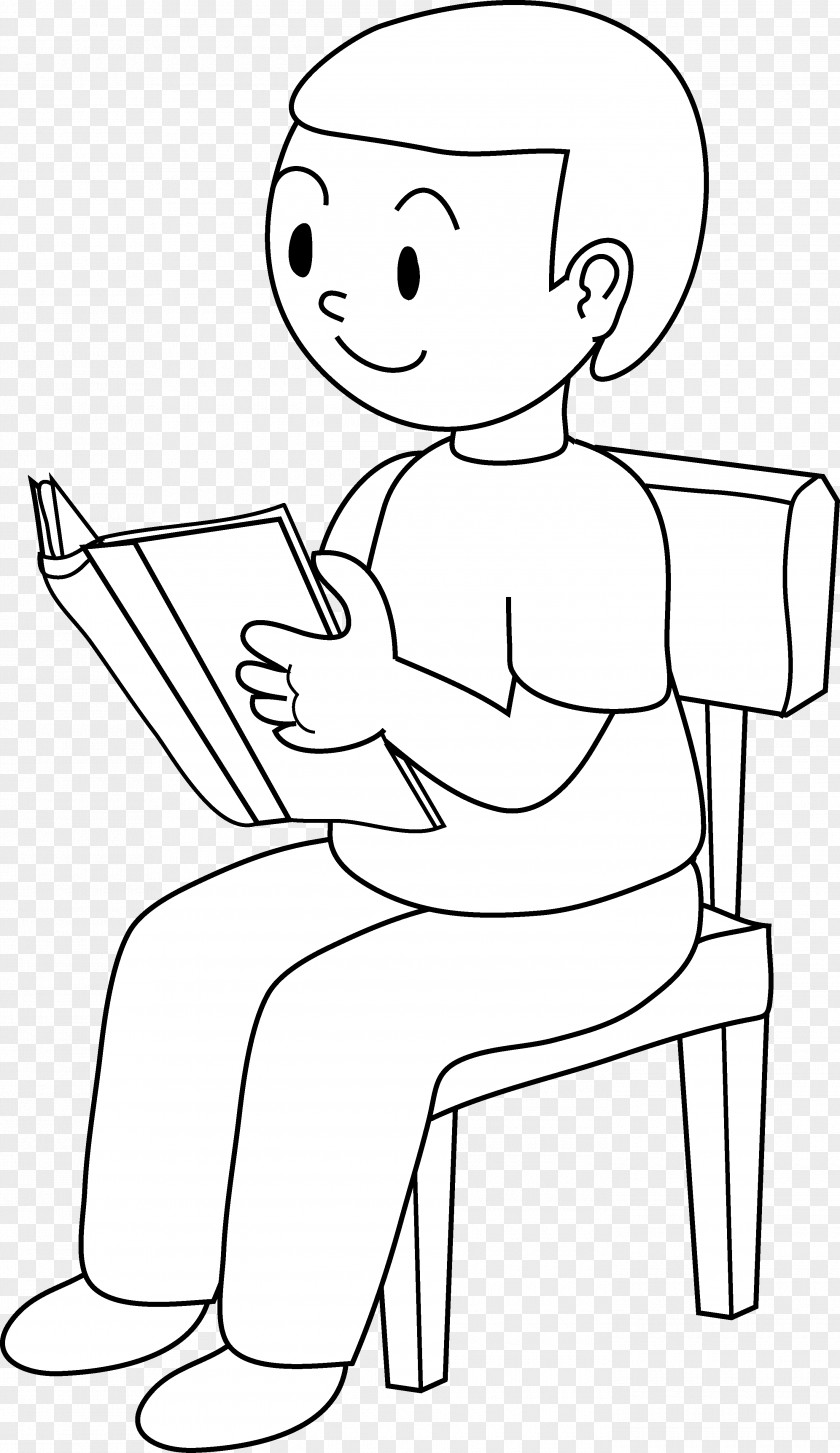 Boy Sitting Cliparts Chair Black And White Drawing Clip Art PNG
