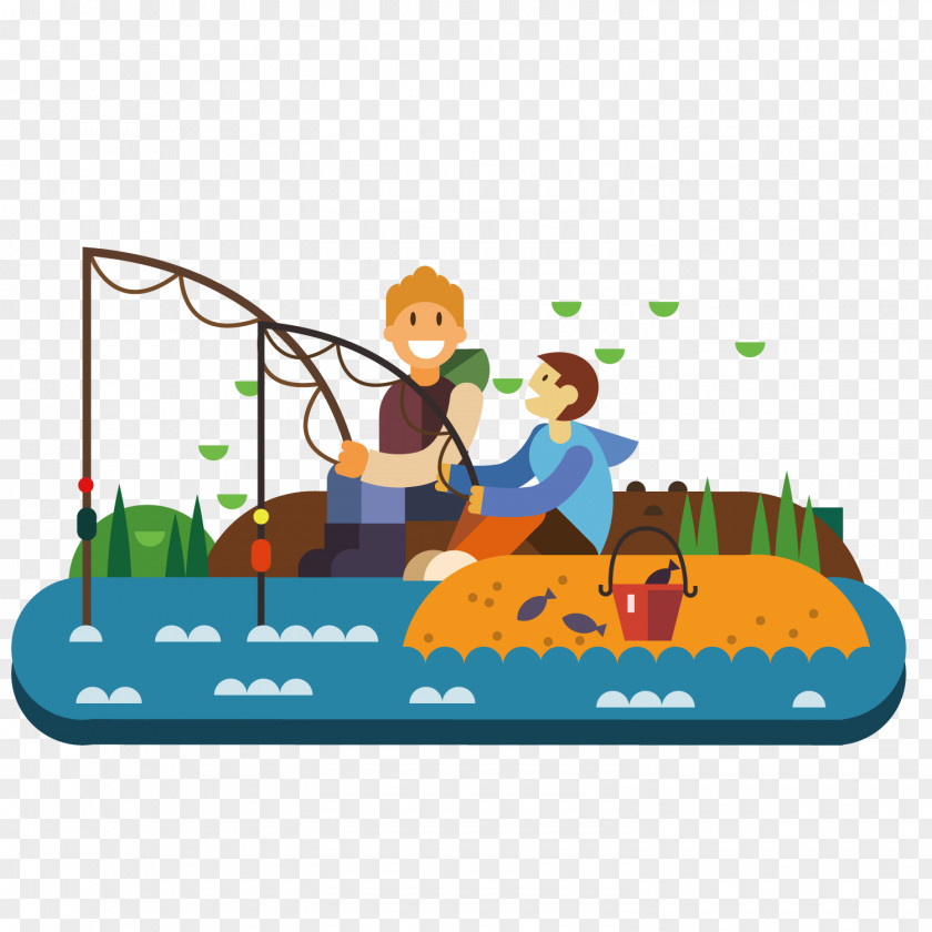 Fishing Boy Illustration PNG