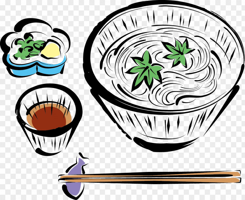 Japanese Cuisine Sushi Su014dmen Illustration PNG
