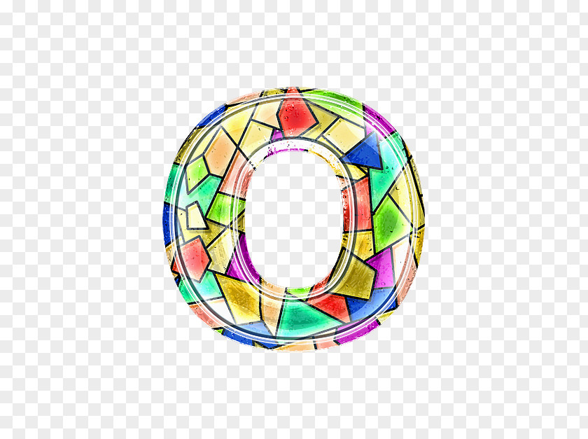 Stained Glass Letter O PNG