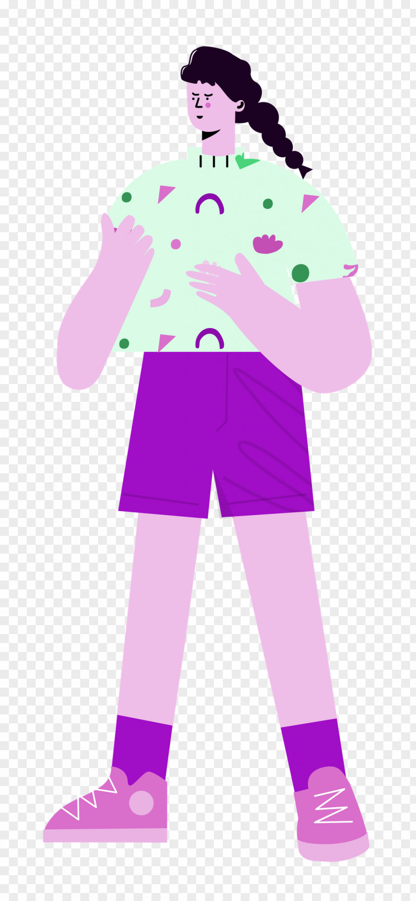 Standing Shorts Woman PNG