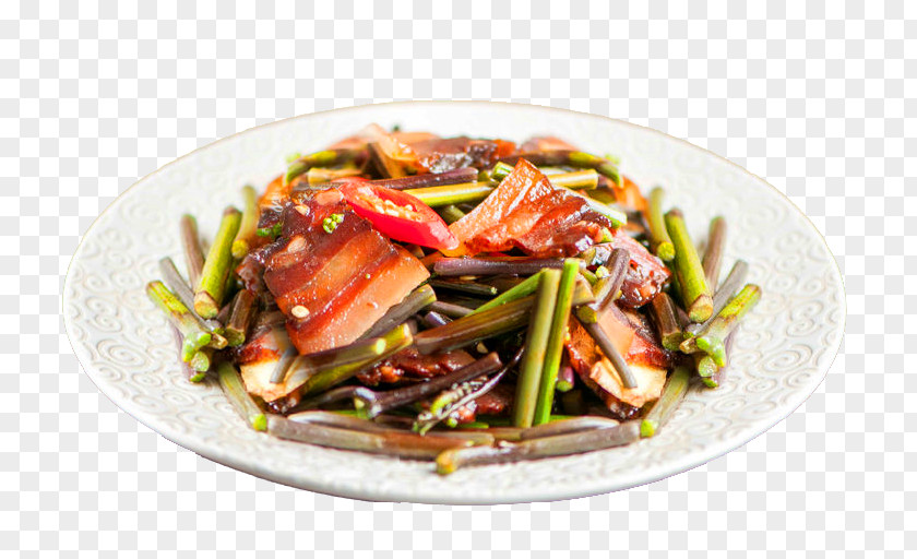 Bracken Delicious Fried Bacon Chinese Cuisine Sausage Hunan Vegetable PNG