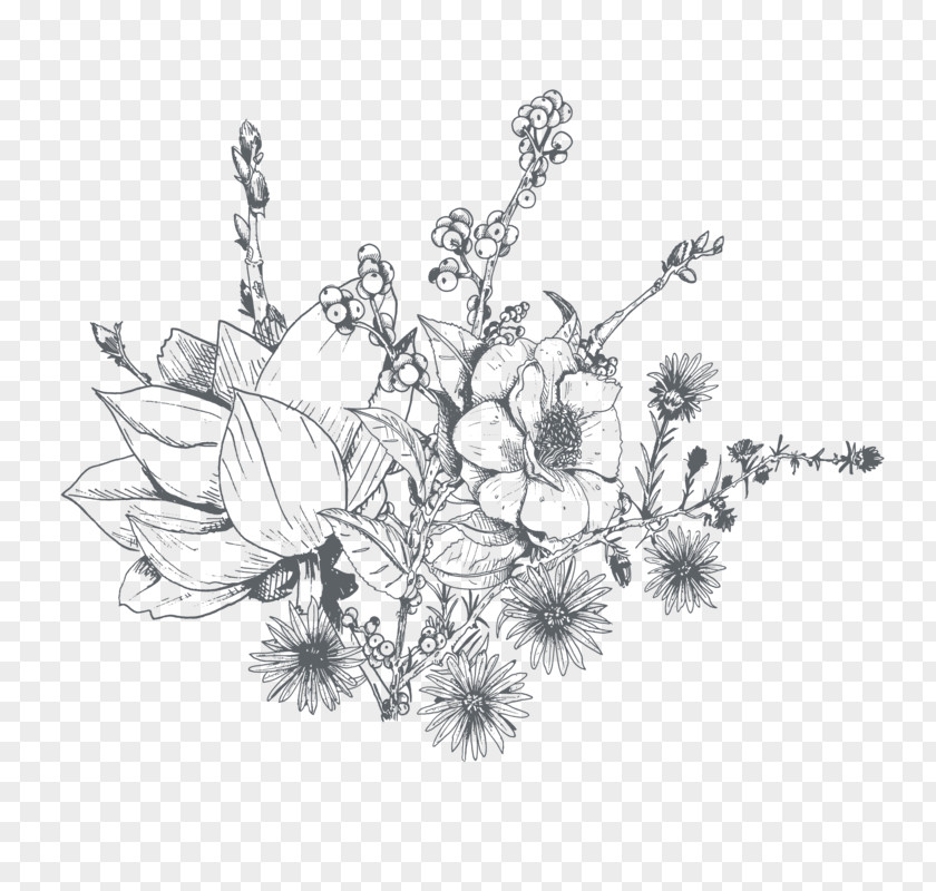 Design Logo Photography Floral Sketch PNG