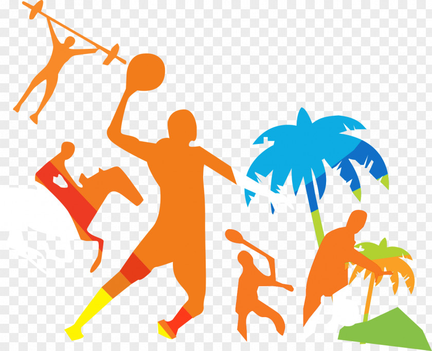 Coconut Tree Silhouette Background Orange Players PNG
