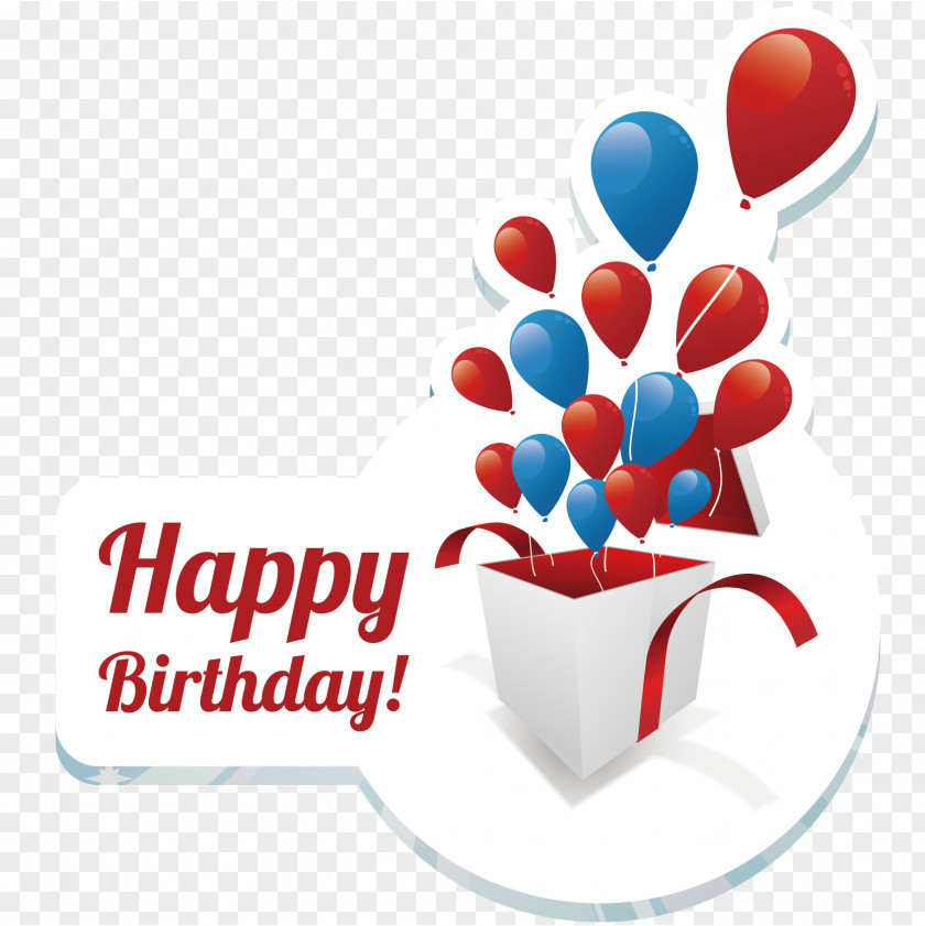 Creative Cartoon Balloon Birthday Cake Happy To You Greeting Card PNG