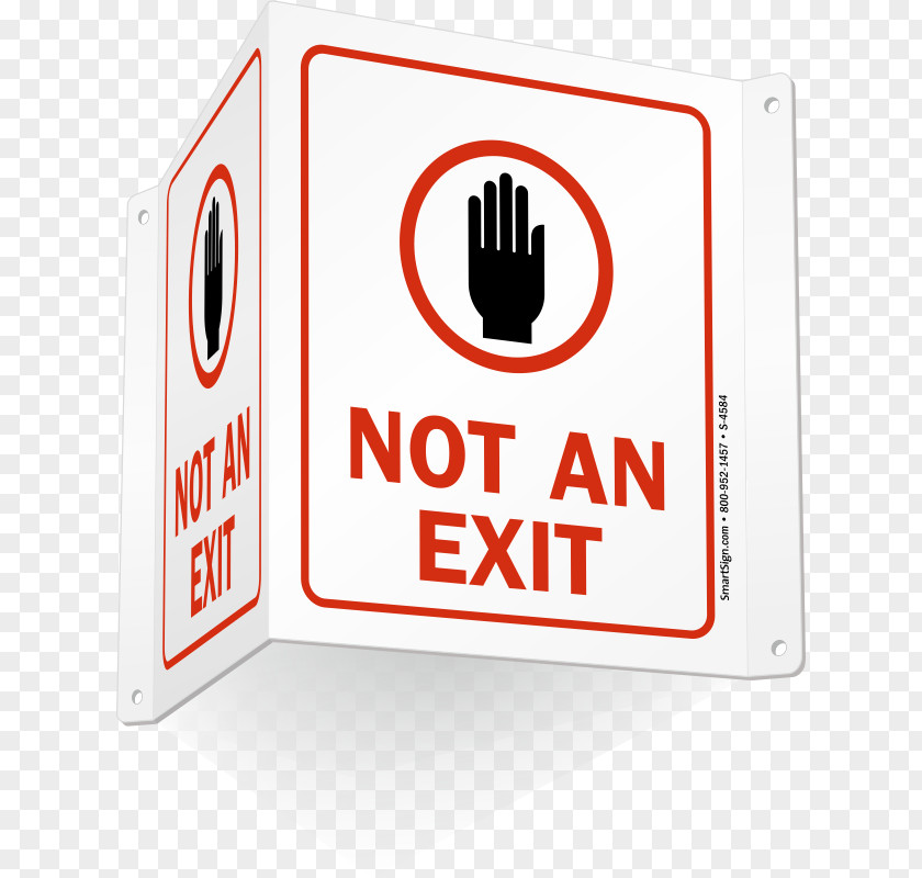 Exit Sign Building Door Hanger Sticker Not A Fire PNG