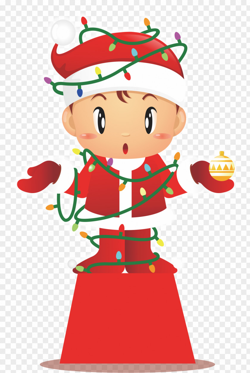 Standing Man New Year Christmas Clip Art PNG