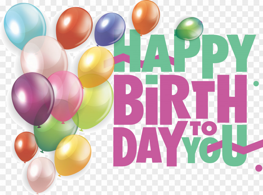 Balloon Font Text Birthday Happiness PNG