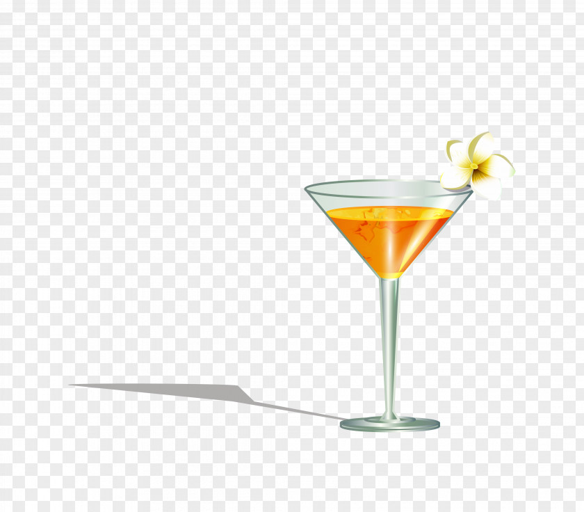 Vector Cartoon Orange Cocktail Material Martini Wine Garnish Non-alcoholic Drink PNG