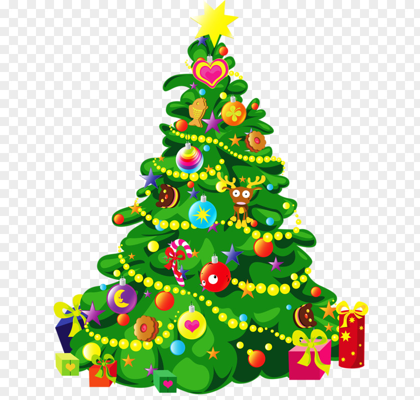 Christmas Tree Cartoon Clip Art PNG