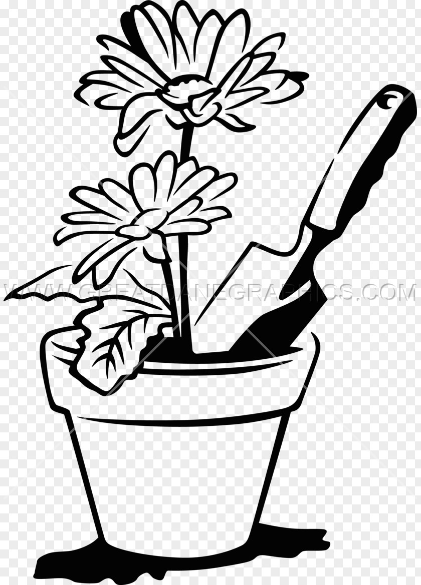 Flower Black And White Flowerpot Drawing Clip Art PNG