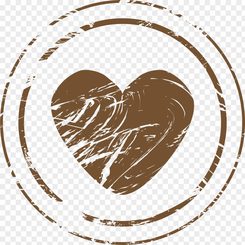 Brown Circle Of Love Romance Heart PNG