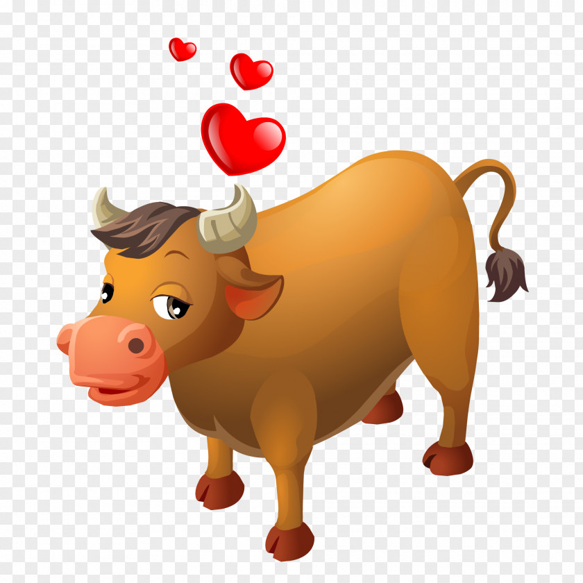 Hand-painted Cow Ogle Cattle Computer File PNG