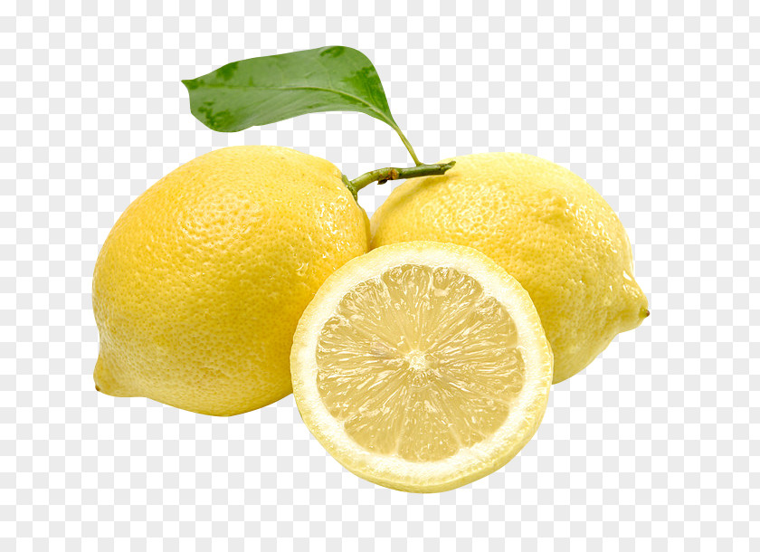Yellow Lemon With Green Leaves Persian Lime PNG