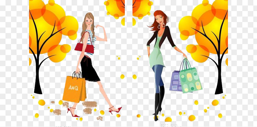 Shopping Woman Centre Cartoon PNG